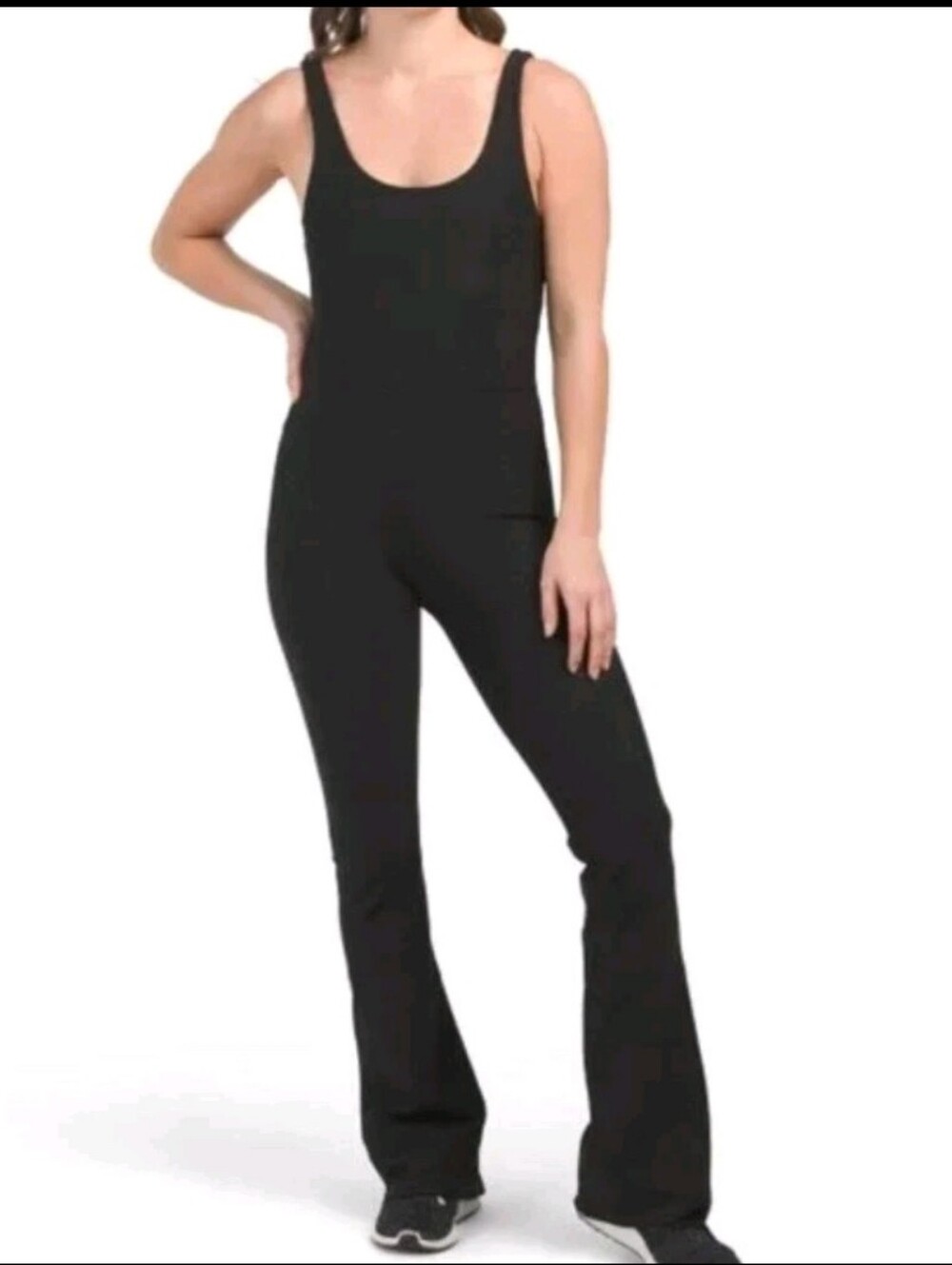 Wilo the Label Women's Flare Jumpsuit Athletic Travel Workout Loungewear Black M